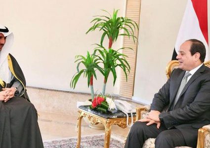 السيسي للغانم: أمن الخليج مرتبط بأمن مصر القومي