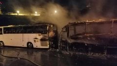 احتراق حافلتين في بيت لحم