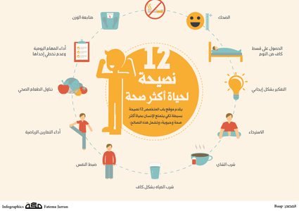 12 نصيحة لحياة أكثر صحة