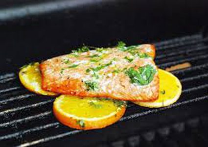 سلمون مشوي بالبرتقال