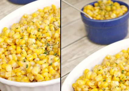 ذرة بالبارميزان وزبدة الثوم