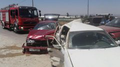 الدفاع المدني: 10 إصابات في حادث سير غرب طولكرم