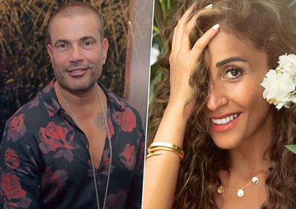 دينا الشربيني تحتفل بعيد ميلاد عمرو دياب