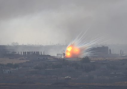 طائرات العدوان التركي تواصل قصفها في رأس العين