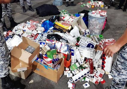 ضبط كميات كبيرة من الدخان والمعسل غير القانوني