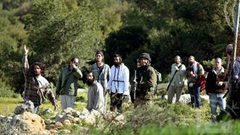 مستوطنون يسرقون ثمار الزيتون جنوب شرق نابلس