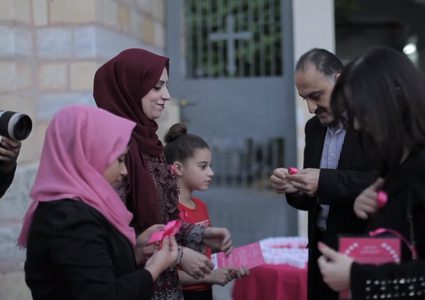 فعالية إضاءة الأماكن الأثرية للتوعية بأهمية الكشف عن سرطان الثدي