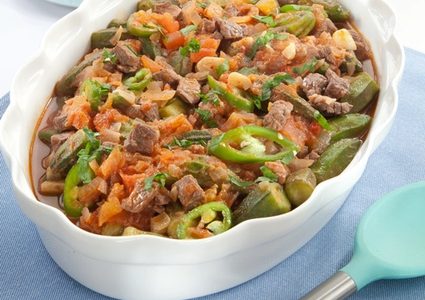 صينية البامية باللحم