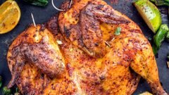 دجاج مشوي بالباربيكيو والبهارات