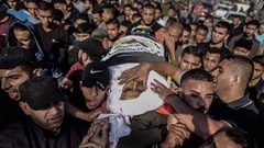غزة تودع الشهيد بهاء أبو عطا الذي استشهد فجر اليوم الثلاثاء خلال قصف غزة