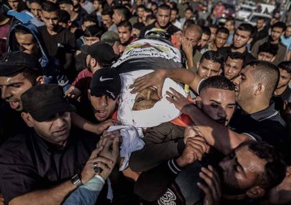 غزة تودع الشهيد بهاء أبو عطا الذي استشهد فجر اليوم الثلاثاء خلال قصف غزة