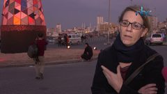 إضاءة منارة ميناء غزة باللون البرتقالي