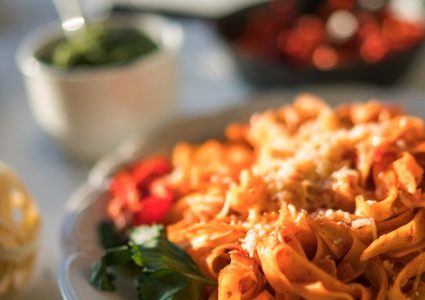 باستا بالطماطم المجففة