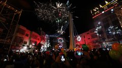 إضاءة شجرة الميلاد في رام الله