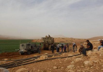 مستوطنون يحرثون أراضي المواطنين في عين الحلوة