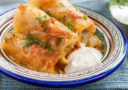 الملفوف باللحم المفروم على الطريقة الروسية