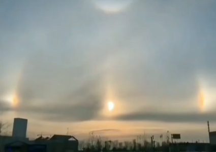 شاهد 3 شموس تضيء سماء الصين!