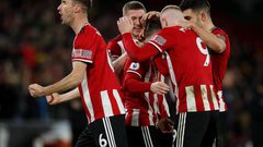شيفيلد يحتفل بتسجيل هدف في الدوري الإنجليزي