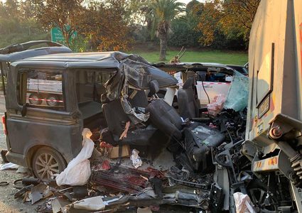 مصرع مواطنين من نابلس واصابة 6 اخرين بحادث سير داخل الخط الاخضر