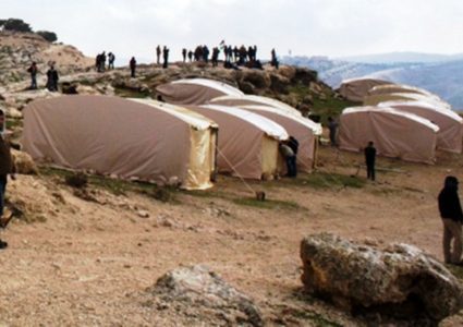 الاحتلال يعتدي على خيام ويقتلع أشجارا في خربة طانا