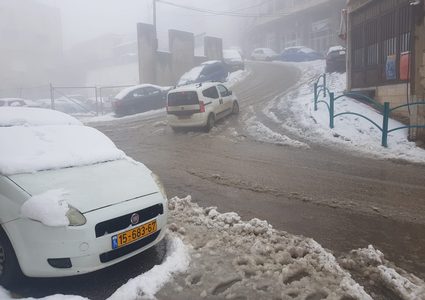 تساقط الثلوج في الجولان وبعض البلدات داخل اراضي عام 48