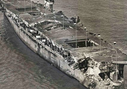 حطام سفينة يظهر بعد 100 عام على غرقها ثم يختفي