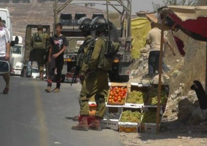 الاحتلال يتلف بسطات الباعة جنوب الخليل
