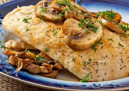 دجاج بالفرن مع الفطر