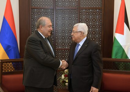 الرئيس محمود عباس يستقبل نظيره الأرميني في بيت لحم