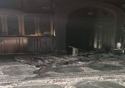 المفتي: إحراق مسجد البدرية يدل على همجية الاحتلال