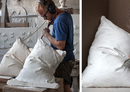 نحات نرويجي يبتكر وسادة مثالية الشكل ولكنها لا تصلح للنوم