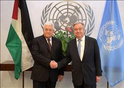 الرئيس يطلع غوتيريش على ممارسات الاحتلال بضم الأراضي وفرض السيادة