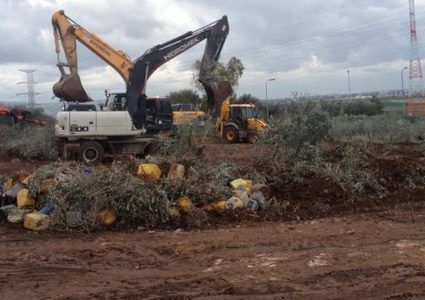 تجريف 370 دونما غرب سلفيت