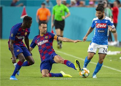 النادي الكتالوني يراقب موقعة برشلونة ونابولي