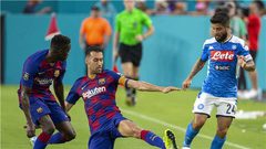 النادي الكتالوني يراقب موقعة برشلونة ونابولي