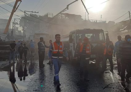 ارتفاع حصيلة شهداء حريق النصيرات إلى 18 شهيدًا