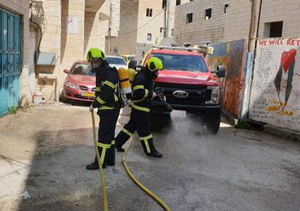 حملة تعقيم واسعة في مدينة جنين