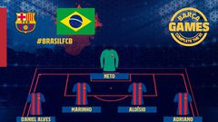 برشلونة يعرض تشكيلته التاريخية من البرازيليين ويستبعد رونالدو