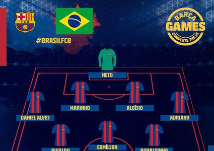 برشلونة يعرض تشكيلته التاريخية من البرازيليين ويستبعد رونالدو