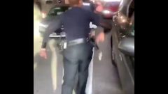 شرطية أمريكية سوداء تهاجم زميلها الأبيض لقمعه المحتجين