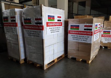 25 طناً من المساعدات الطبية تنطلق من اذربيجان الى العراق