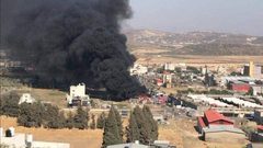 حريق بالساحة الخلفية لحسبة الخضار شرق نابلس