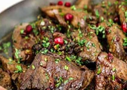 طبق اللحم مع دبس الرمان