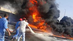 17 مصابا في حريق خط أنابيب شقير-مسطرد في مصر