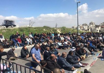 عشرات الأهالي في بديا يؤدون صلاة الجمعة على أراضي "خلة حسان"