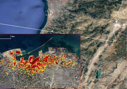 ناسا تنشر خريطة بحجم الدمار الناجم عن انفجار بيروت
