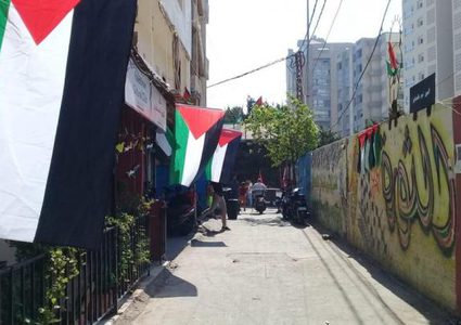 اضراب شامل في المخيمات الفلسطينية في لبنان رفضا لإعلان التطبيع