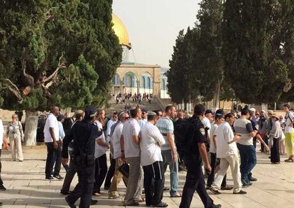 نحو 98 مستوطنا يقتحمون الأقصى وينفذون جولات استفزازية في باحاته