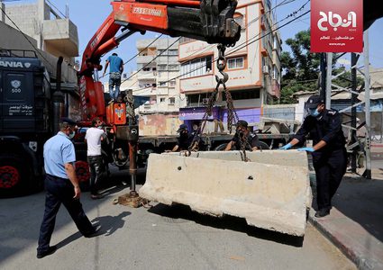 جانب من الاجراءات لمنع تفشي فيروس كورونا في قطاع غزة