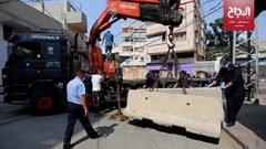 جانب من الاجراءات لمنع تفشي فيروس كورونا في قطاع غزة